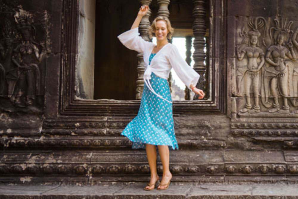 touriste visitant Angkor Wat